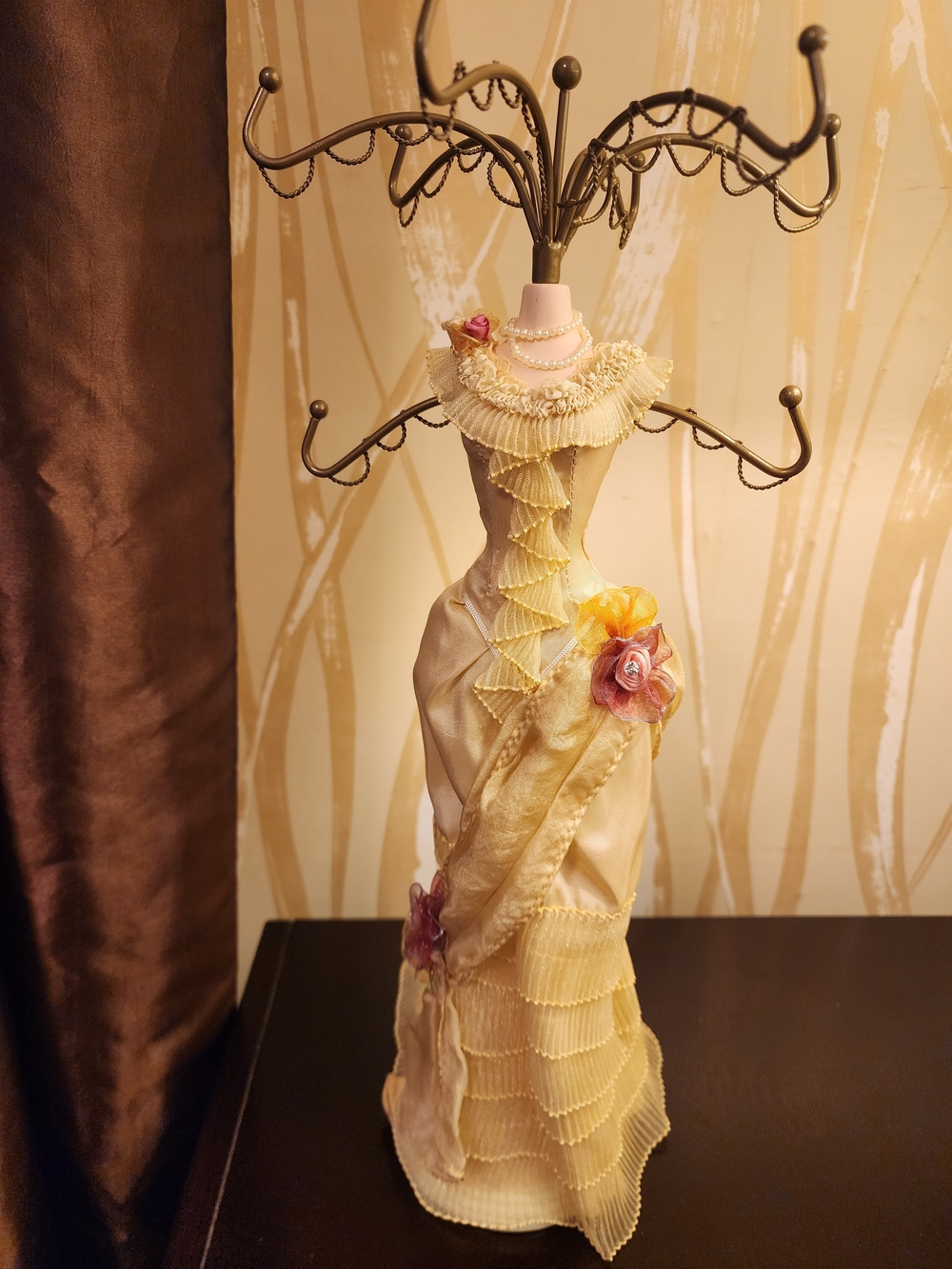 Victorian Manequin Elegant Dress with Jewelry Display Holder Organizer Stand